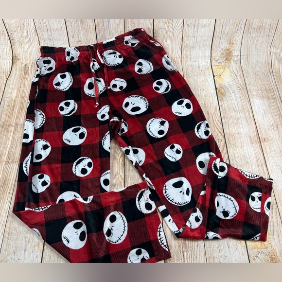 The Nightmare Before Christmas Fleece Pajama Sleep Pants Size XL Red Black - Picture 4 of 4